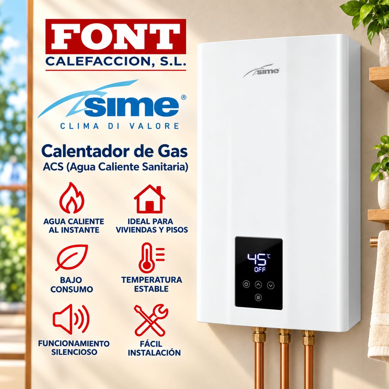 Calentador Estanco SIME MINI 15l.