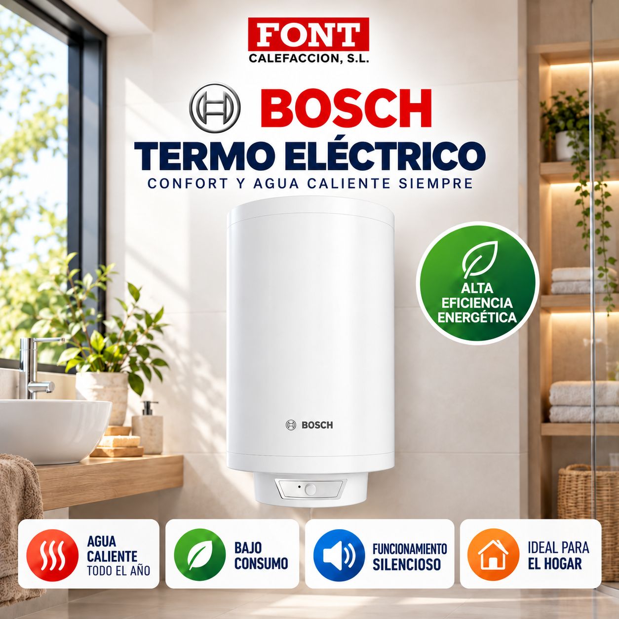 Termo electrico Bosch Tronic 6000 80L.